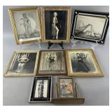 8 vintage framed photographs and prints, 7'-13'