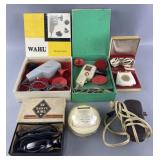 Group of vintage personal massagers and shavers,