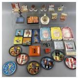 Group of vintage smoking accessories: ashtrays,