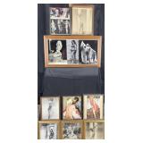 9 vintage framed photos & prints, 10'-13' high