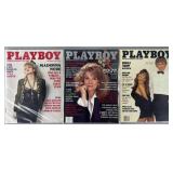 3 vintage collectible Playboy magazines: