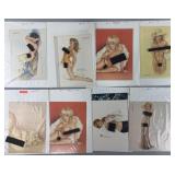 8 vintage pin ups, Vargas & more, 8' x 11'