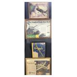 4 framed vintage military prints, 12'-18' high