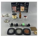 Group of adult themed collectibles, coasters,