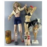 Group of vintage porcelain & plastic dolls, Jane
