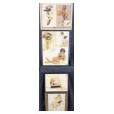 4 framed vintage pin ups, 12'-21' high