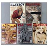 5 vintage Playboy magazines: August 1990, January