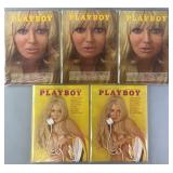 5 vintage collectible Playboy magazines: 3-August