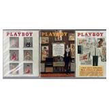 3 vintage collectible Playboy magazines: August