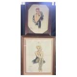 2 vintage Varga pin ups, 16'-21' high