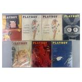7 vintage collectible Playboy magazines: July