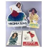 4 vintage metal advertising signs, 14'-22' high