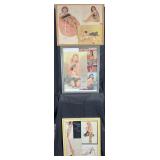 3 framed vintage pin ups and prints, 17'-21' high
