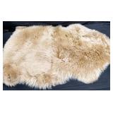 Faux Fur Area Rug Soft Plush 3x2 ft Beige