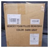 Dark Gray Memory Foam Filled Bean Bag