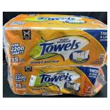 2- 15ct. Bags of Super Premium Paper Towel Rolls