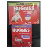 2- Huggies Little Movers size 3 diapers 192 count