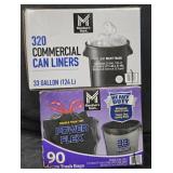Commercial Can Liners 33 gallon 320 count. Power