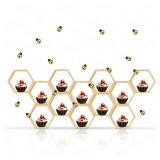 Listeadio Wooden Hexagon Honeycomb Cupcake Stand