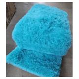 Sour Lemon Area Rugs Blue Soft Furry Rug
