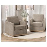 2-Pack Modern Classic Fabric Swivel Chair, Sand