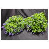Artificial Lavender Topiary Tree GreenPurple 2ct