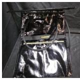 PASMAN Black Patent Leather Shoulder Bag
