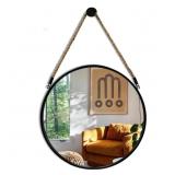 POZINO 15 Round Rope Hanging Wall Mirror