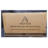 ANOTION Glass Cups w Lids  Straws 1pk 4ct Eco