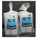 2- Clear two compartment nacho trays 200 count