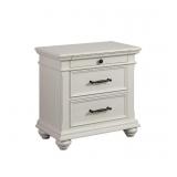 Brooks 3-Drawer Poplar Wood Nightstand With USB