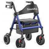 Soundfuse Blue Foldable Rollator wSeat