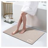RUERYA Taupe Diatomaceous Earth Bath Mat 17x32