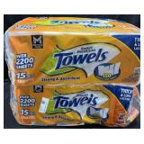 2- 15ct. Bags of Super Premium Paper Towel Rolls