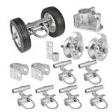 Fence Gate Hardware Kit w Wheels Hinges Latches