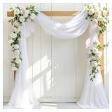 LINXTAR White Chiffon Arch Draping 30x18FT