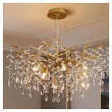 witkey Modern Gold Tree Branch Crystal Chandelier