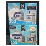 2- Power Flex 13 gallon trash bags 200 count each