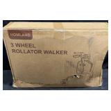 Homland RW310 3-Wheel Rollator Adj Walker wSeat