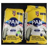 2- Pan white cornmeal 5lb each