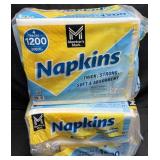 2- 1200ct. Bags of Napkins