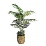 Faux 60' Areca Palm in Boho-Style Handled Basket