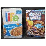 Cereal: Life 62oz. Cocoa Puffs 39oz