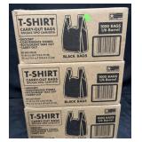 3- 1/6 Barrel Black T-Shirt Bags