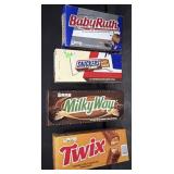 4- Boxes of Assorted Candy Bars, Including Twix,