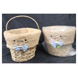 2- Woven Easter baskets w/ plush lining