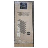 6-Tier Heavy Duty wire shelving w/ shelf inlays.