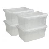 60 Quart Clear Storage Tote, 17.2' D x 25.7' W x