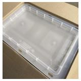 4pk. 60qt. Clear Plastic Totes with Lids, Light