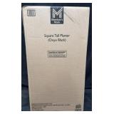 Square Tall Planter Box, Onyx Black